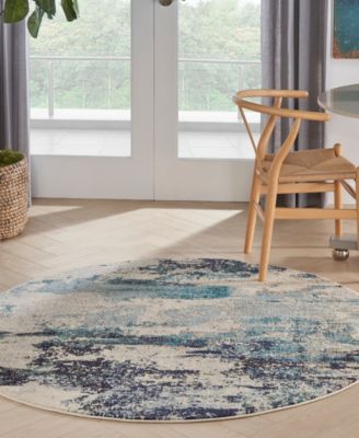 Celestial CES02 5'3"x5'3" Round Area Rug