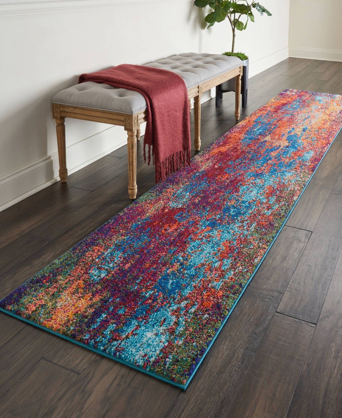 Nourison Home Celestial Ces08 2'2"x10' Runner Area Rug In Multi,blue