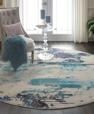 Celestial CES02 7'10"x7'10" Round Area Rug