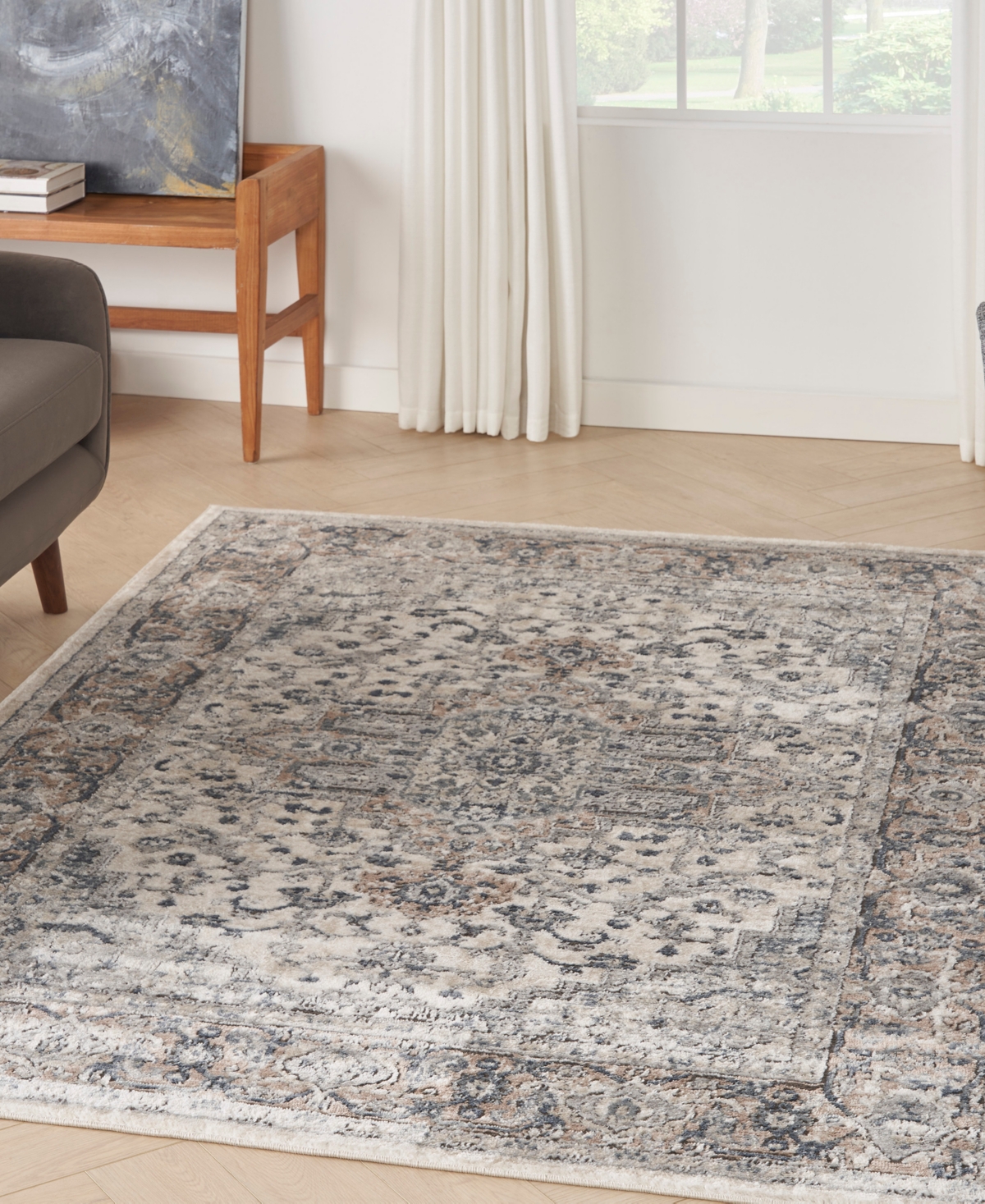 Nourison Home Quarry Qua05 3'9"x5'9" Area Rug In Ivory,gray