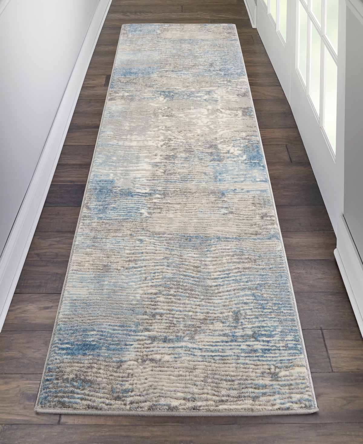 Nourison Home Solace Sla01 2'3"x7'3" Runner Area Rug In Ivory,gray