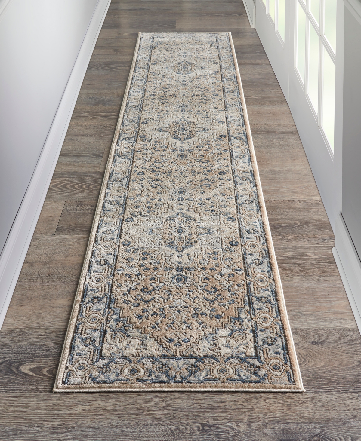 Nourison Home Quarry Qua05 2'2"x10' Runner Area Rug In Beige,gray