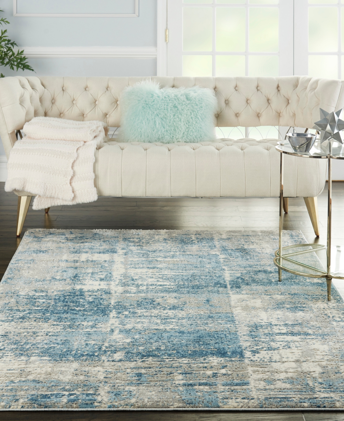 Nourison Home Solace Sla02 5'3"x7'3" Area Rug In Ivory,gray