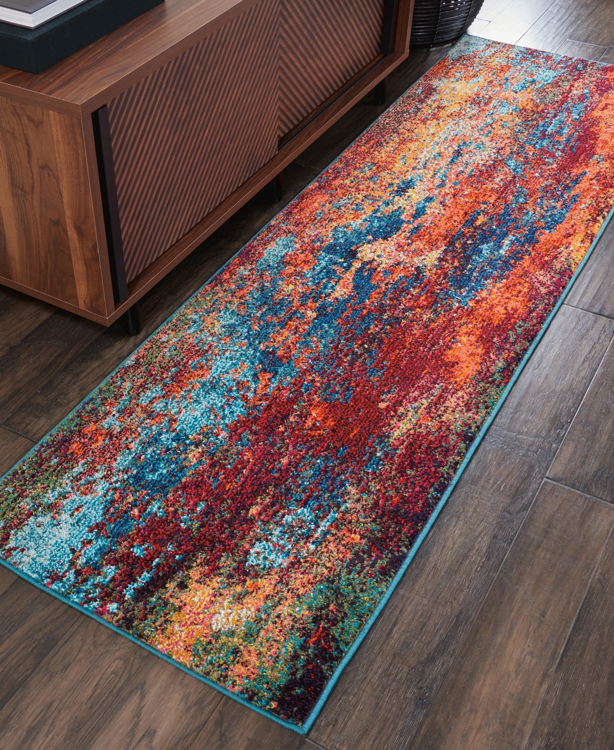 Nourison Home Celestial Ces08 2'2"x12' Runner Area Rug In Multi,blue