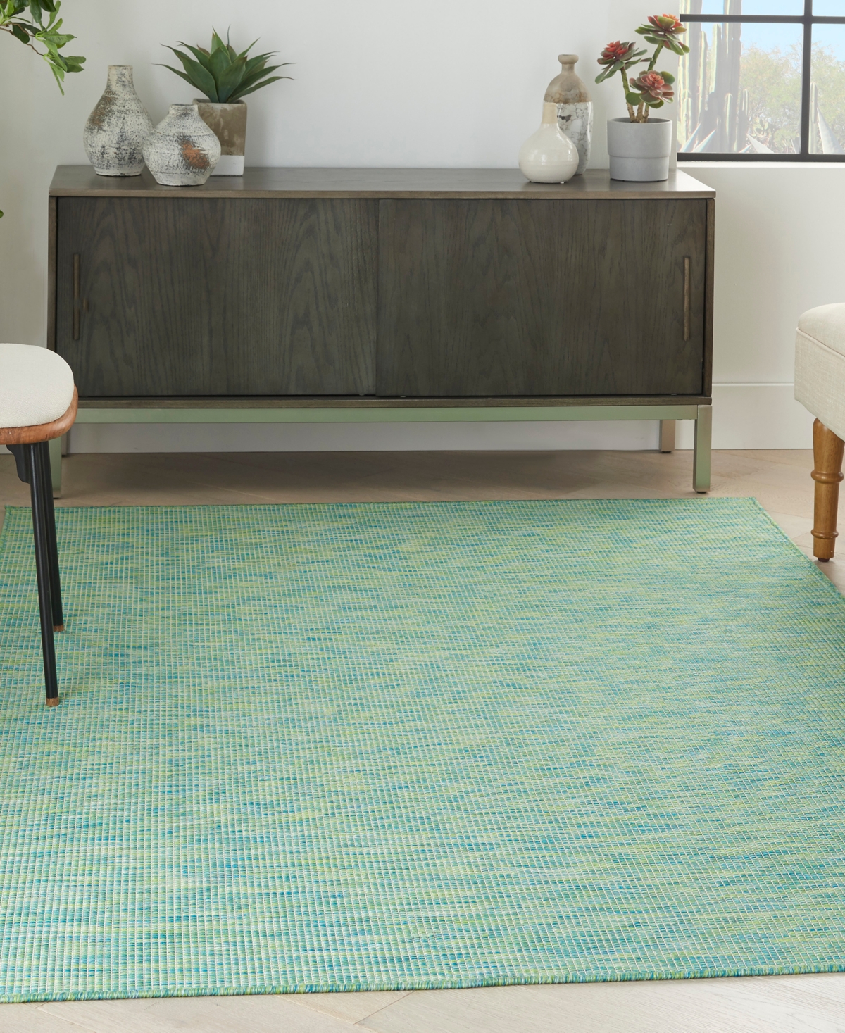 Nourison Home Positano Pos01 5'x7' Area Rug In Blue,green