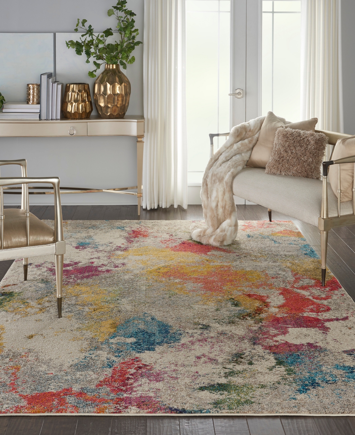 Nourison Home Celestial Ces12 6'x9' Area Rug In Ivory