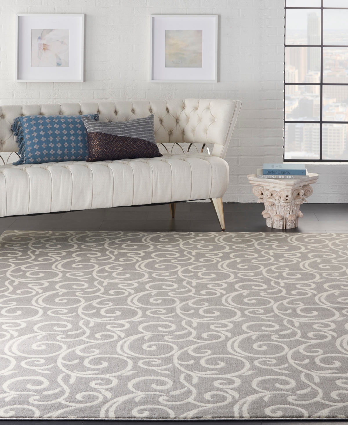 Nourison Home Grafix Grf19 7'x10' Area Rug In Gray