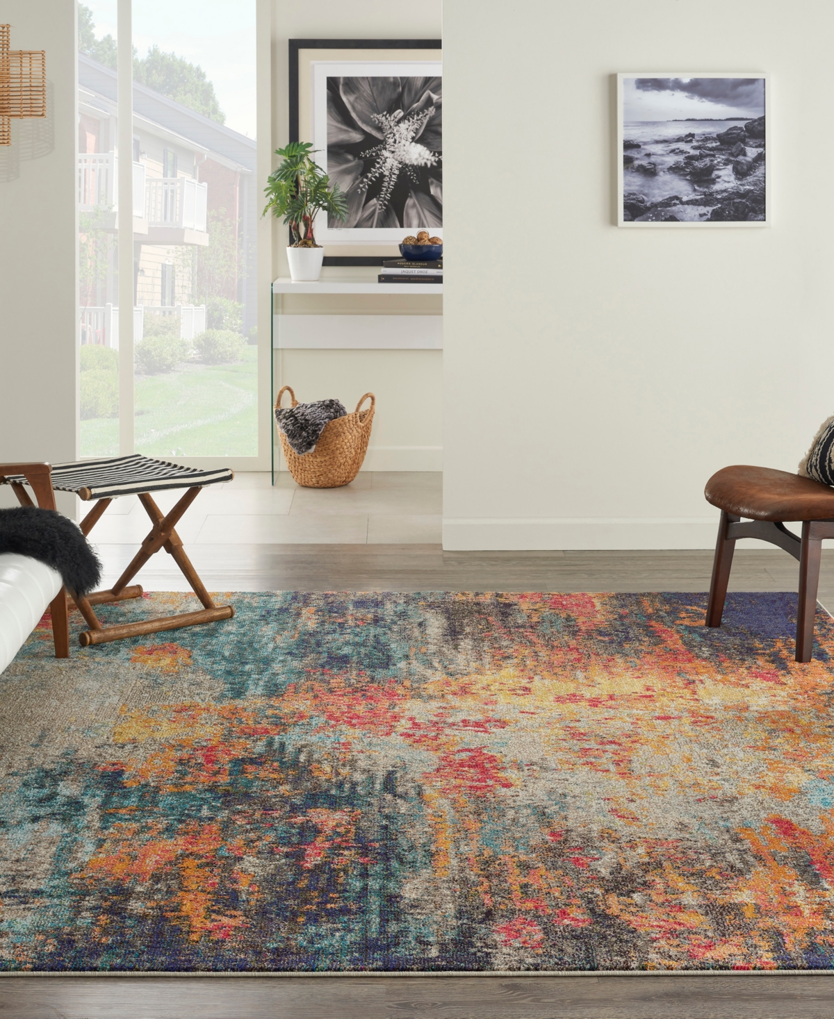 Nourison Home Celestial Ces15 6'7"x9'7" Area Rug In Multi