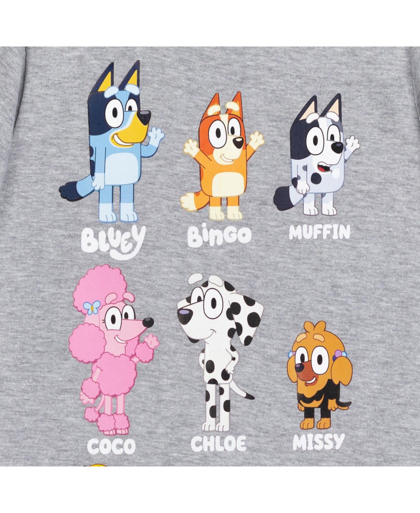 Футболки Bluey Child Winton Snickers Honey Muffin Bandit Dad Chili Mom Missy Chloe Coco Bingo Girls 2 Pack T-Shirts для малышей, цвет: Синий / Серый — фото 17