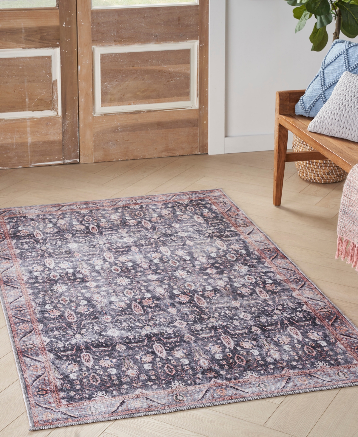 Nourison Home Grand Washables Grw06 4'x6' Area Rug In Navy,ivory