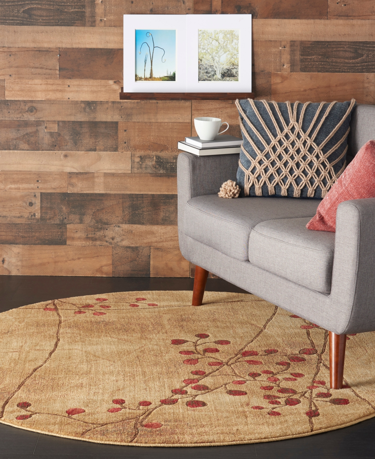 Nourison Home Somerset St74 7'9"x7'9" Round Area Rug In Latte