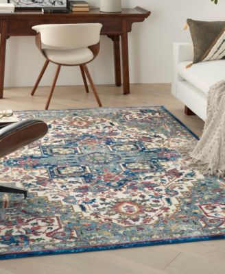 Nourison Home Ankara Global Anr15 Rug Collection In Ivory,navy