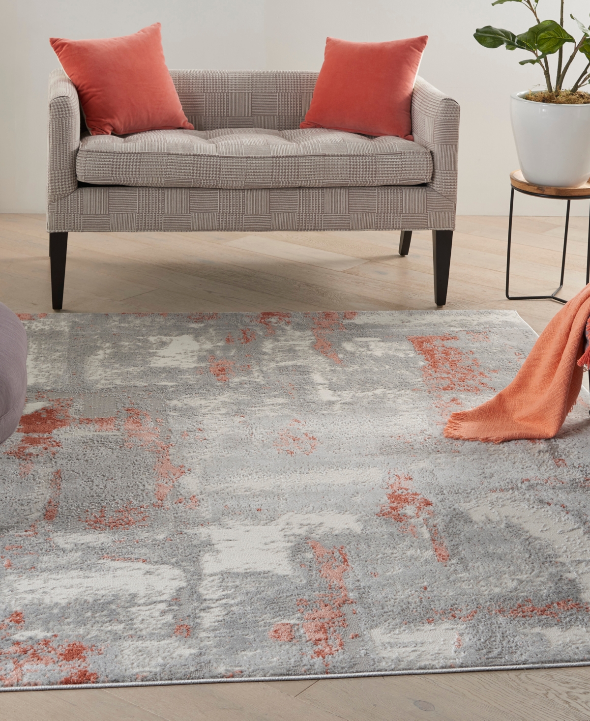 Nourison Home Elation Etn06 4'x6' Area Rug In Gray,brick