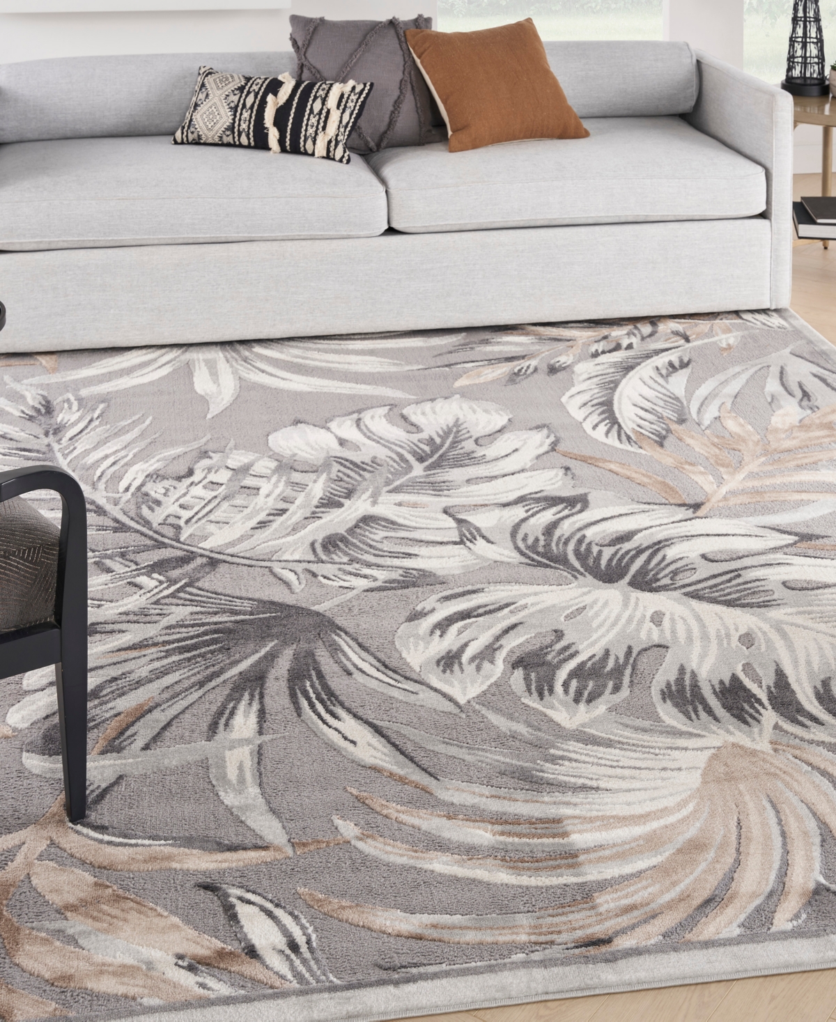 Nourison Home Seaside Sds01 7'10"x9'10" Area Rug In Gray