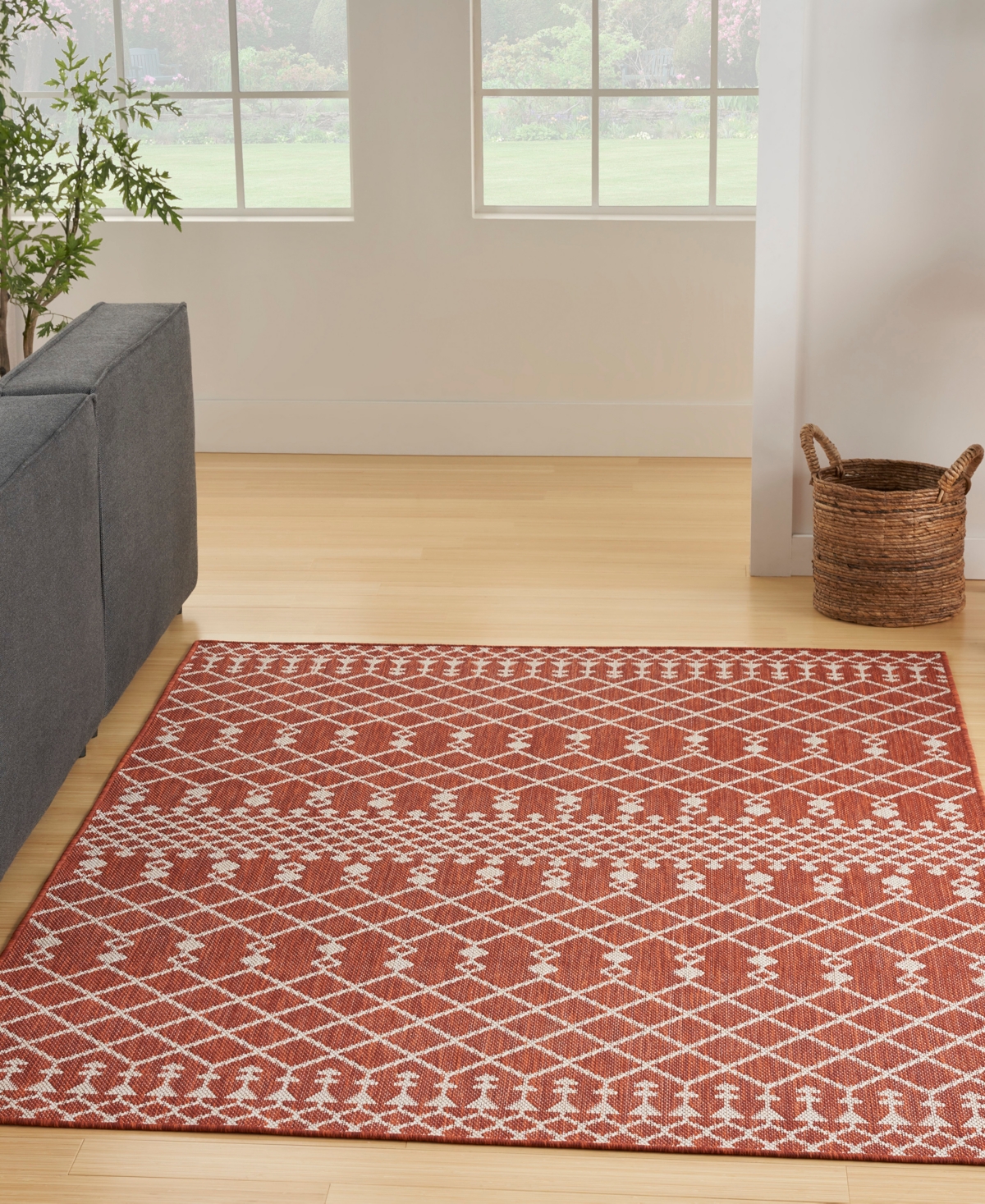 Nourison Home Positano Pos02 7'x10' Area Rug In Terracotta