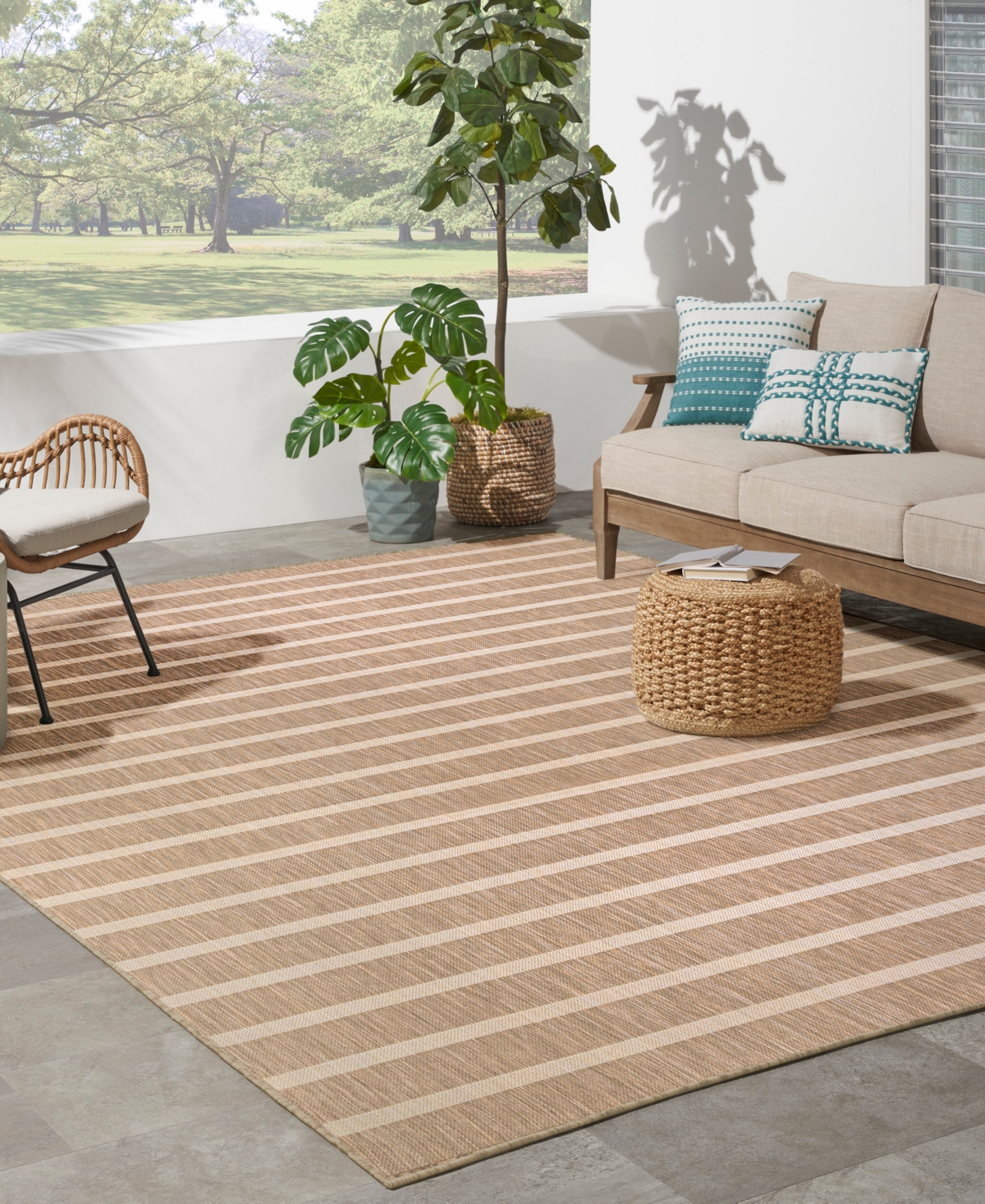 Nourison Home Positano Pos03 8'x10' Area Rug In Beige