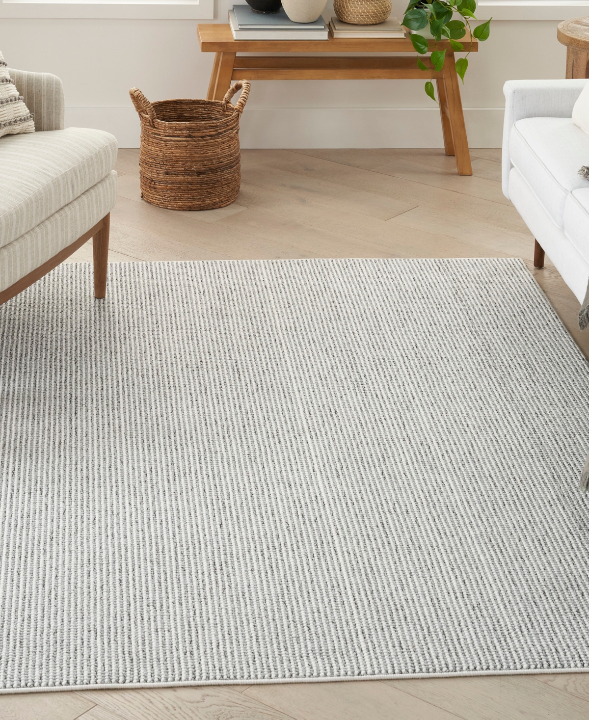 Nourison Home Natural Texture Ntx01 7'10"x9'10" Area Rug In Ivory,gray