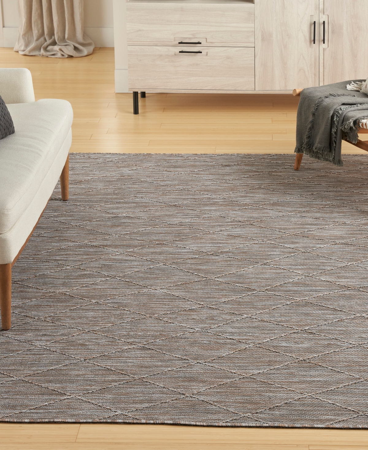 Nourison Home Washable Solutions Wsl01 7'x10' Area Rug In Gray,mocha