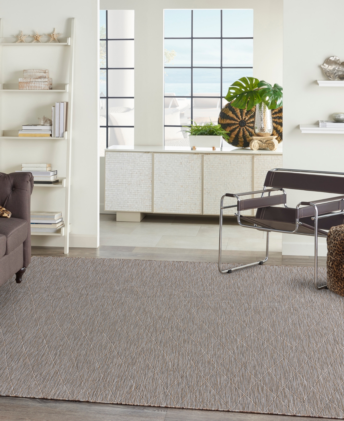 Nourison Home Washable Solutions Wsl01 8'x10' Area Rug In Gray,mocha