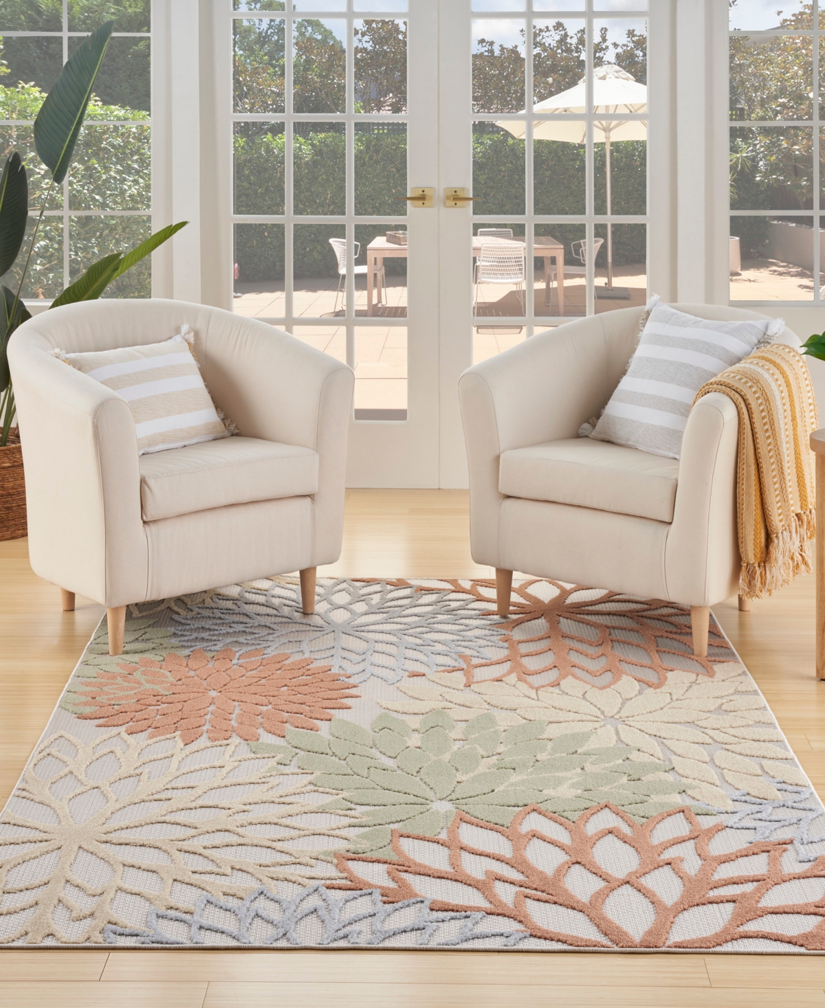 Nourison Home Aloha Alh05 5'3"x7'5" Area Rug In Multi
