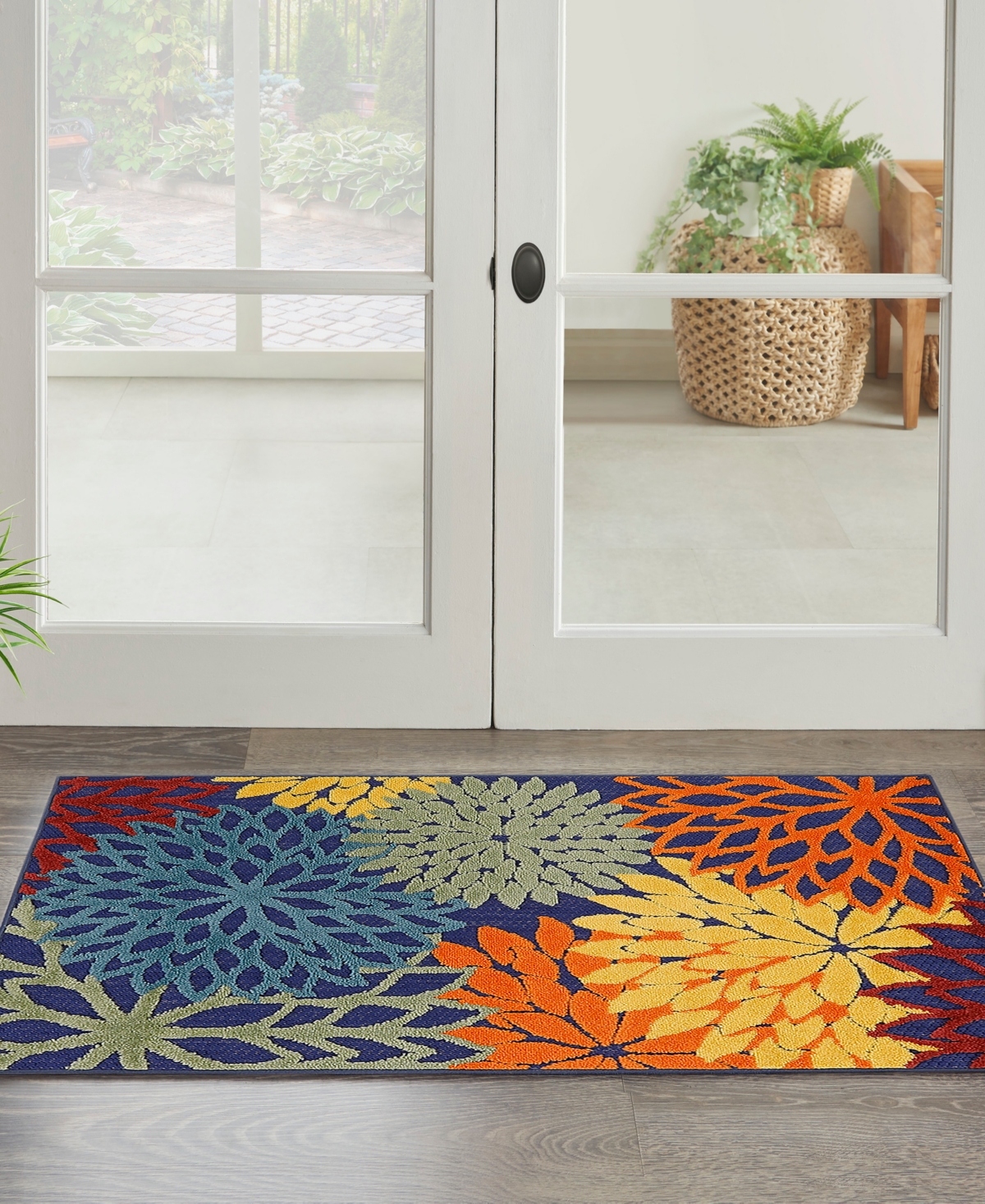 Nourison Home Aloha Alh05 2'8"x4' Area Rug In Navy,multi