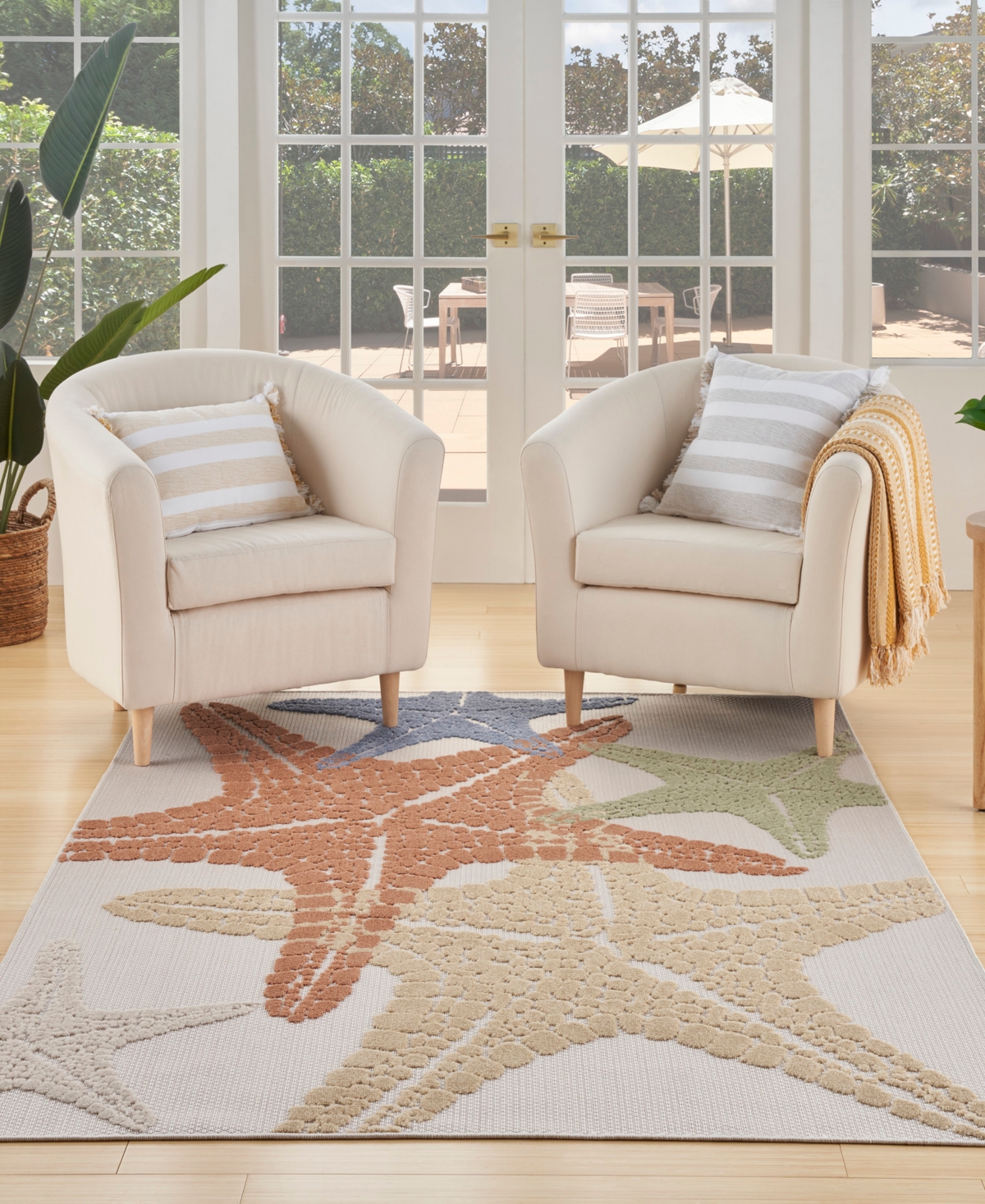 Nourison Home Aloha Alh28 6'x9' Area Rug In Ivory