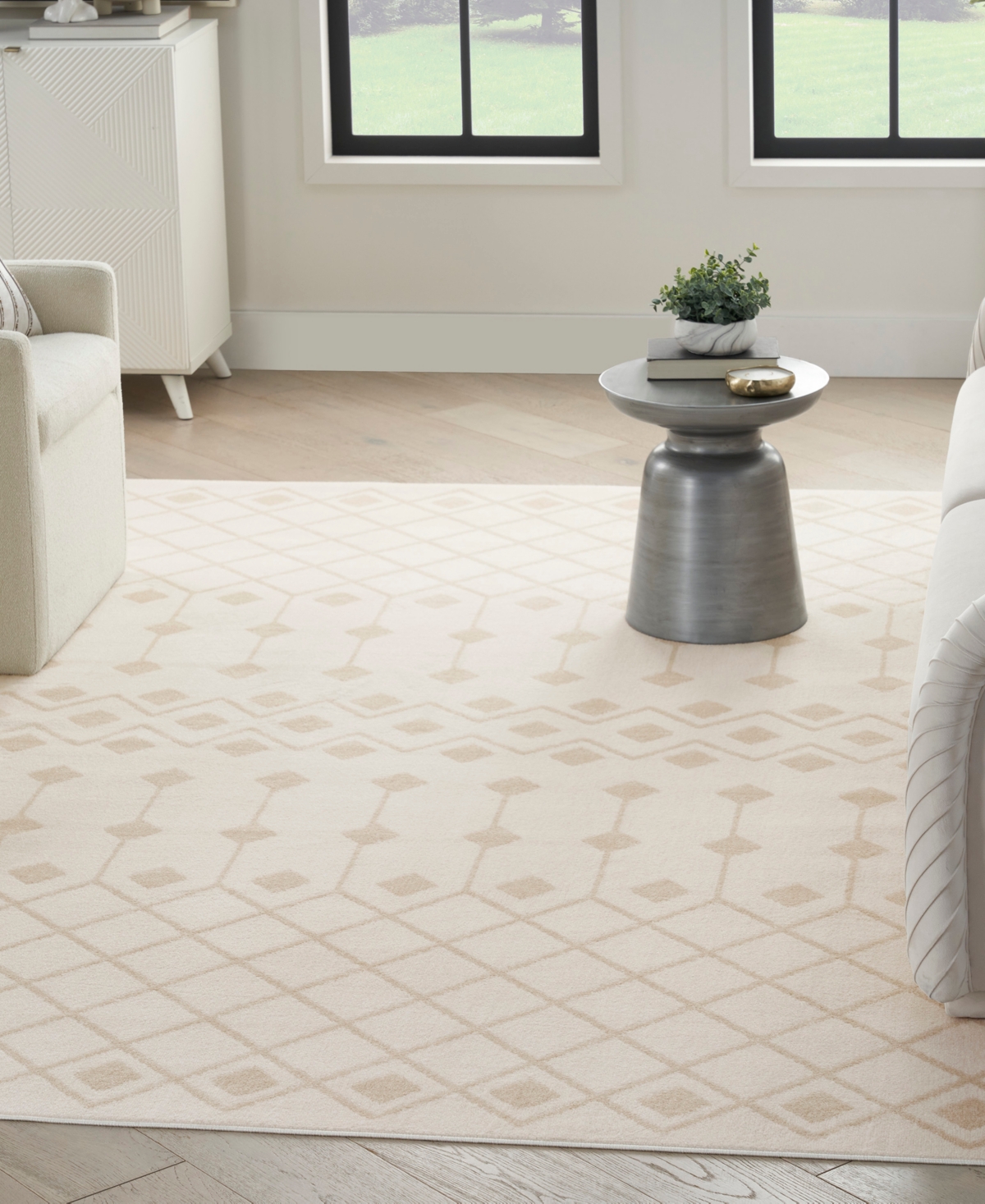 Nourison Home Grafix Grf37 5'3"x7'3" Area Rug In Ivory