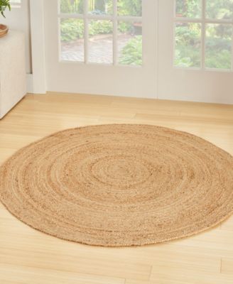 Natural Jute NJT03 4'x4' Round Area Rug