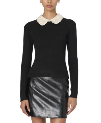 French Connection - Women's Mozza Embellished Cotton Knit Top