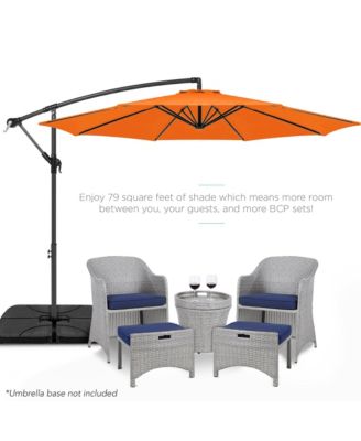 10ft Offset Hanging Outdoor Market Patio Umbrella w/ Easy Tilt Adjustment