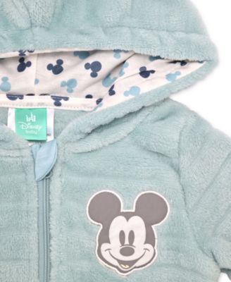 Baby Boys Mickey Mouse Faux-Fur Footed Pramsuit