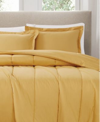 Solid Cotton Percale 3-Pc. Comforter Set, Full/Queen