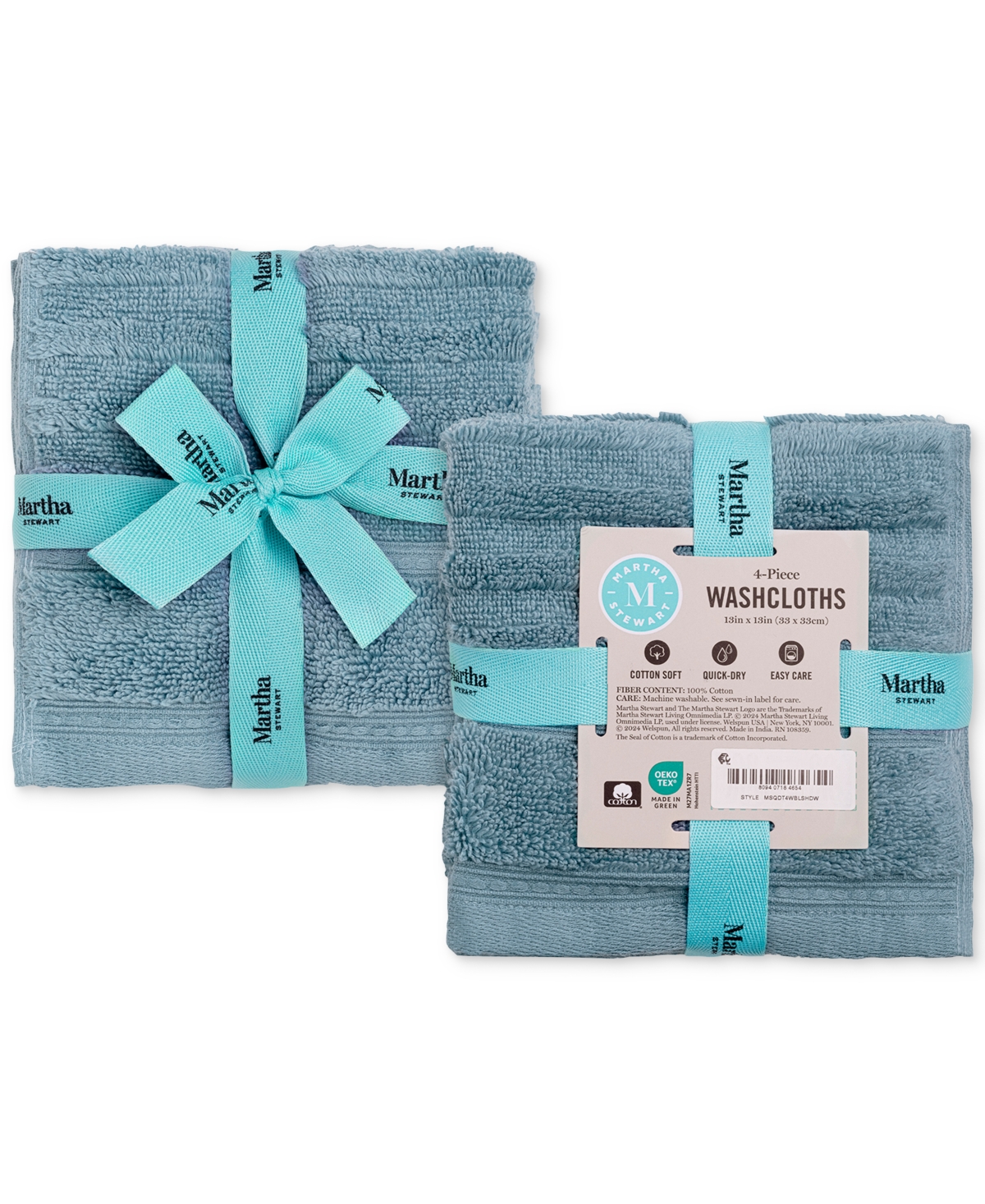 Martha Stewart Quick Dry Cotton Solid 4-Pc. Set, 13
