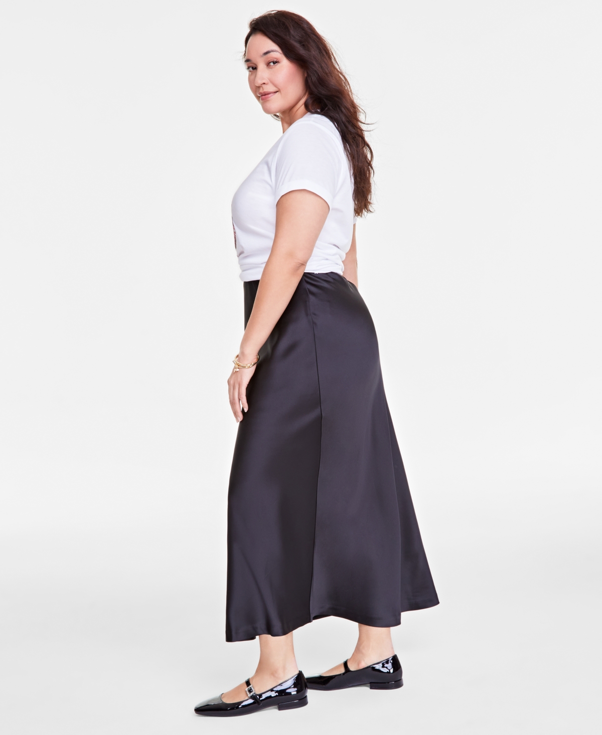 ON 34TH TRENDY PLUS SATIN A-LINE SLIP SKIRT, EXCLUSIVELY AT MACY'S 