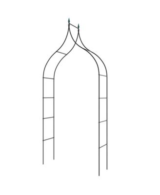 1 PCS Garden Arbor with Multiple Side Crossbars Powder-coated Metal Tubes