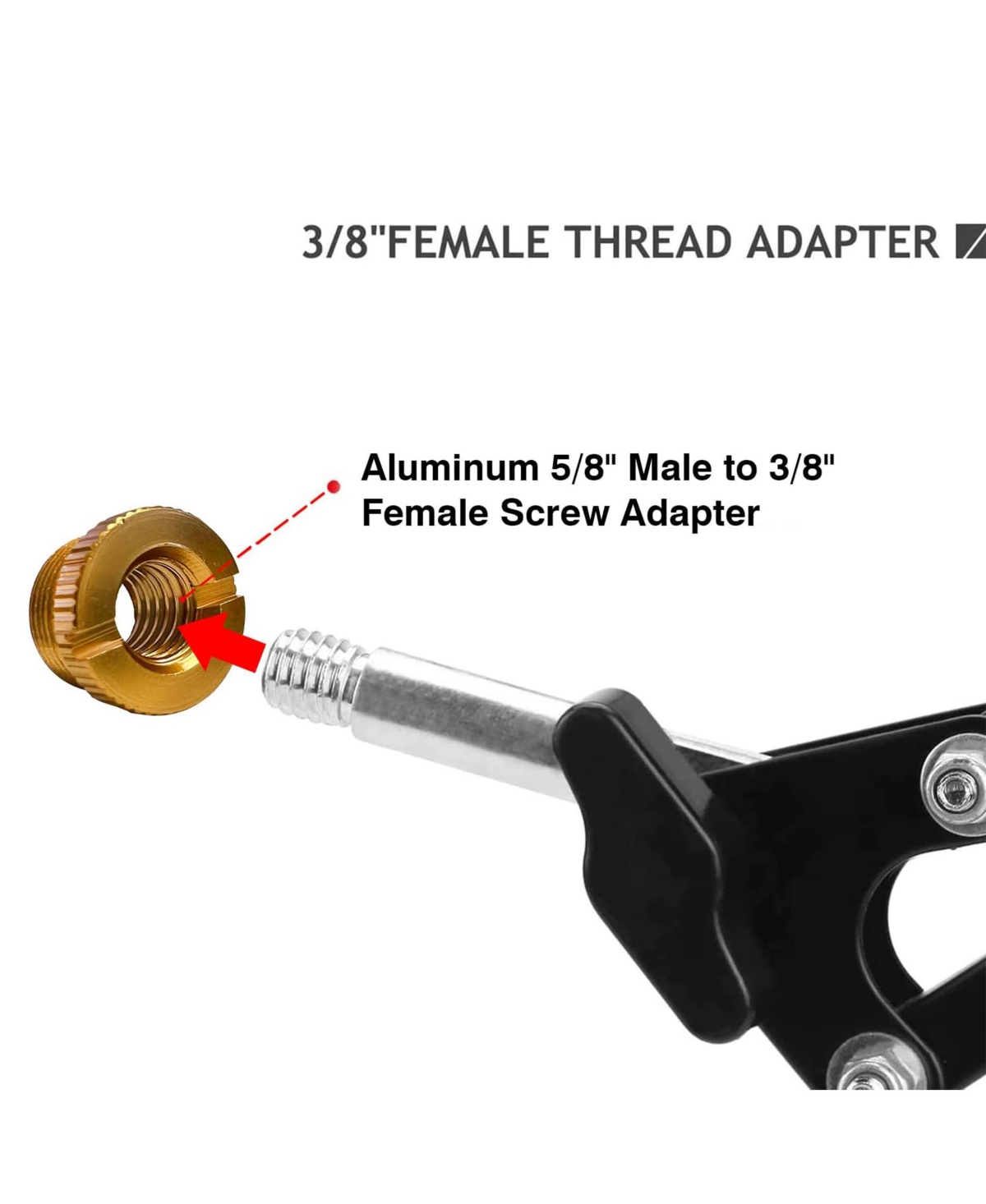 5 Core Mic Stand Adapter 5/8 Male to 3/8 Female Screw Thread Conversion Connector - 12PCS