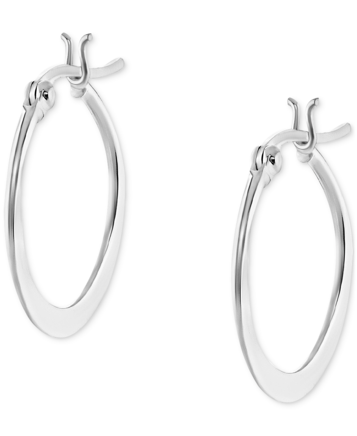 Giani Bernini Polished Flat Oval Hoop Earrings in Sterling Created for Macy's - Silver