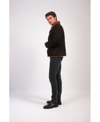 Men's Sheepskin Jacket, Brown, Created for Macy's