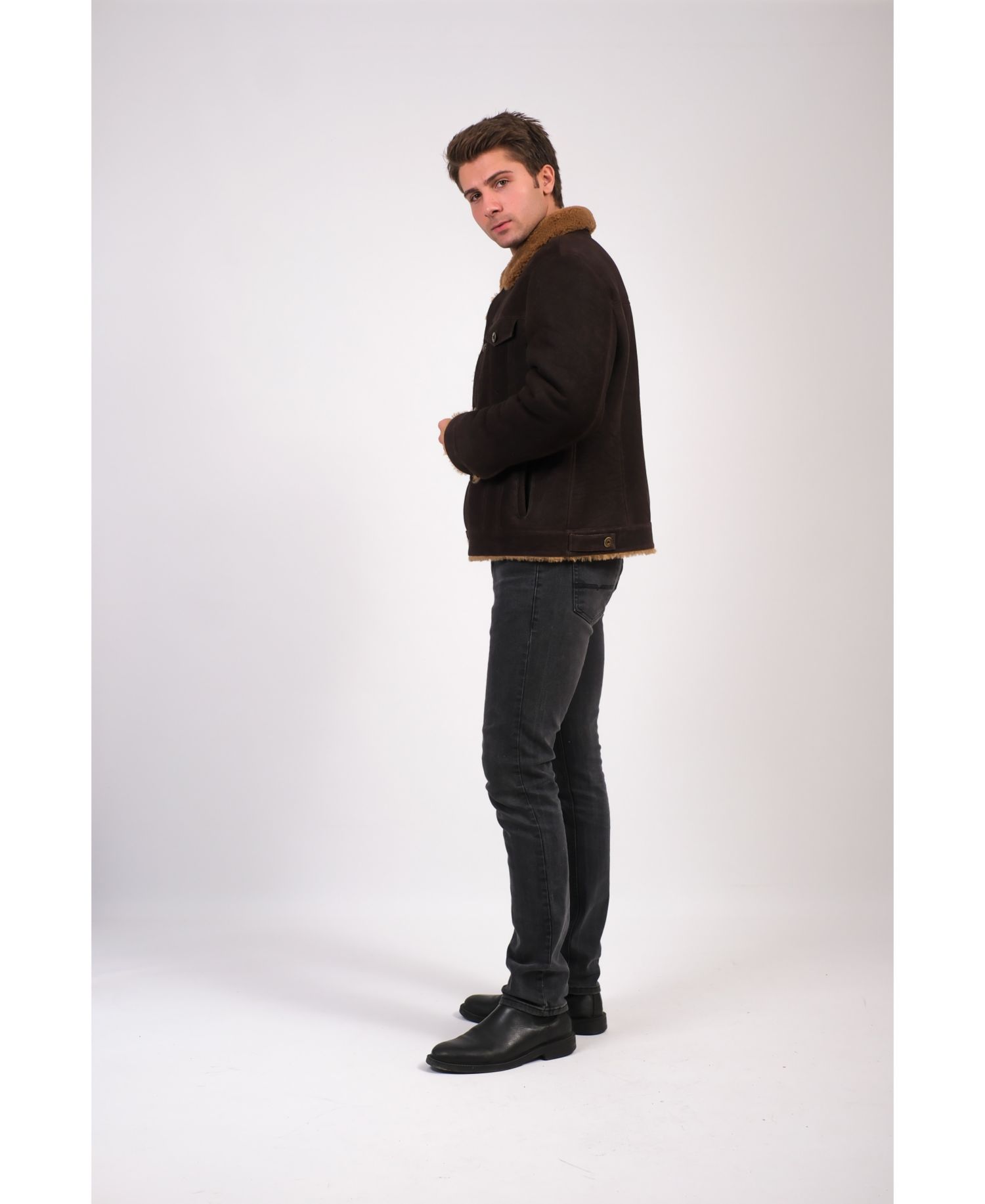 Men's Alfie Shearling Suede Jacket