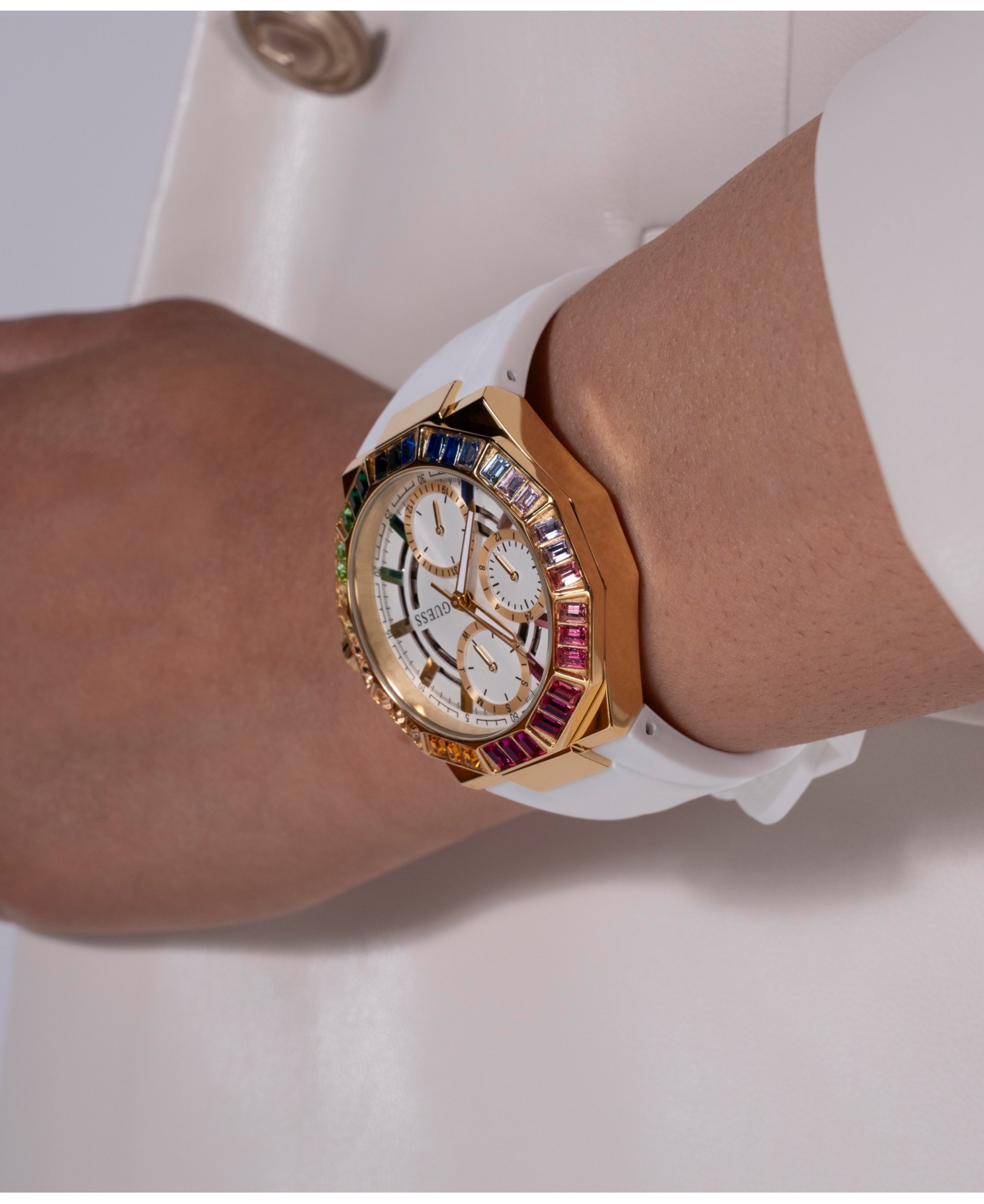 Guess Women's MultifunctionSilicone Watch 39mm - White