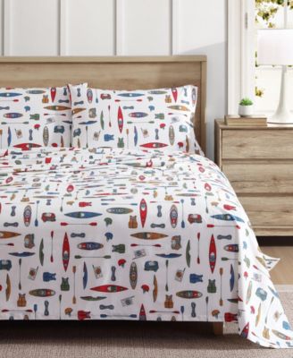 Printed 200-Thread Count Cotton Percale 4-Pc. Sheet Set, King