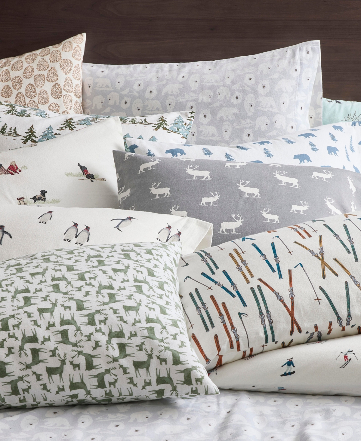 Eddie Bauer Holiday Cotton Flannel 3 Pc. Sheet Set, Twin In Explorer Bears