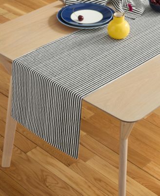 Hand Painted Shirting Stripe Table Runner, 15"x 72"
