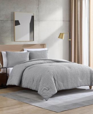 Serenity Wavy Lines Embossed 2-Pc. Duvet Cover Set, Twin