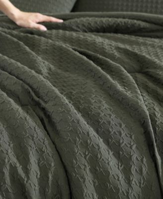 Houndstooth Embossed 3-Pc. Duvet Cover Set, Full/Queen