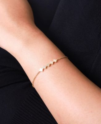 Clover Chain Bracelet in 14K Gold, 6.5 in adj to 7.5 in, approx. 2.7 grams