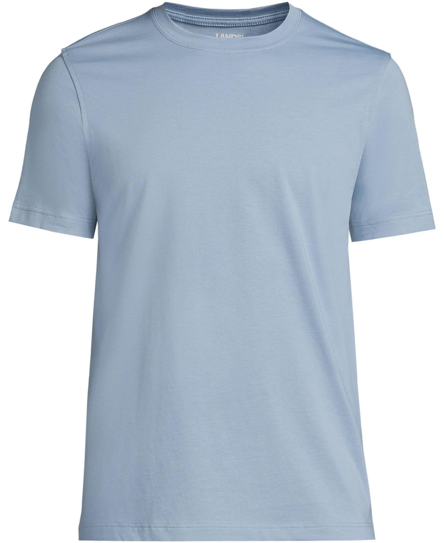 Мужская футболка Lands' End Tall Short Sleeve Cotton Supima, цвет: Бледный сланцевый синий — фото 3