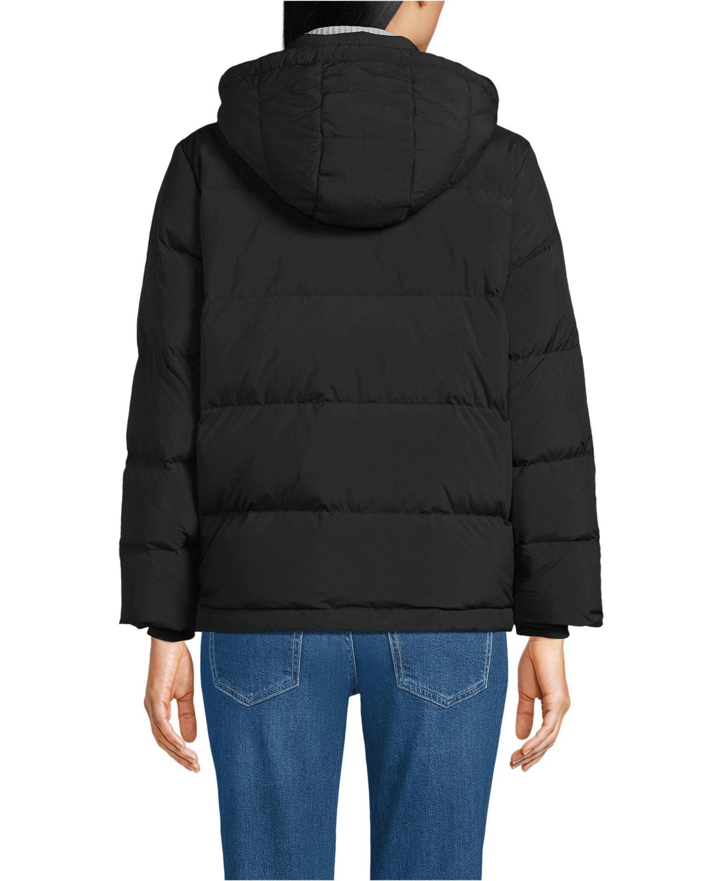 Женская куртка Lands' End Max 600 Down Puffer, цвет: Чёрный — фото 2