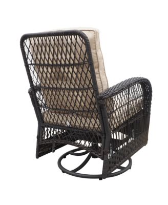 Outdoor Wicker Rocker & Bistro Set with Glass Top Table