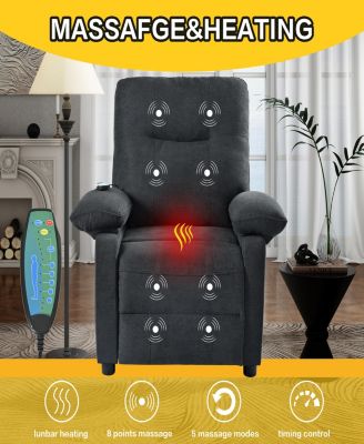 Recliner Chair with Message and Heater, Recliner Chair for Adult, Manual Control Message Chair